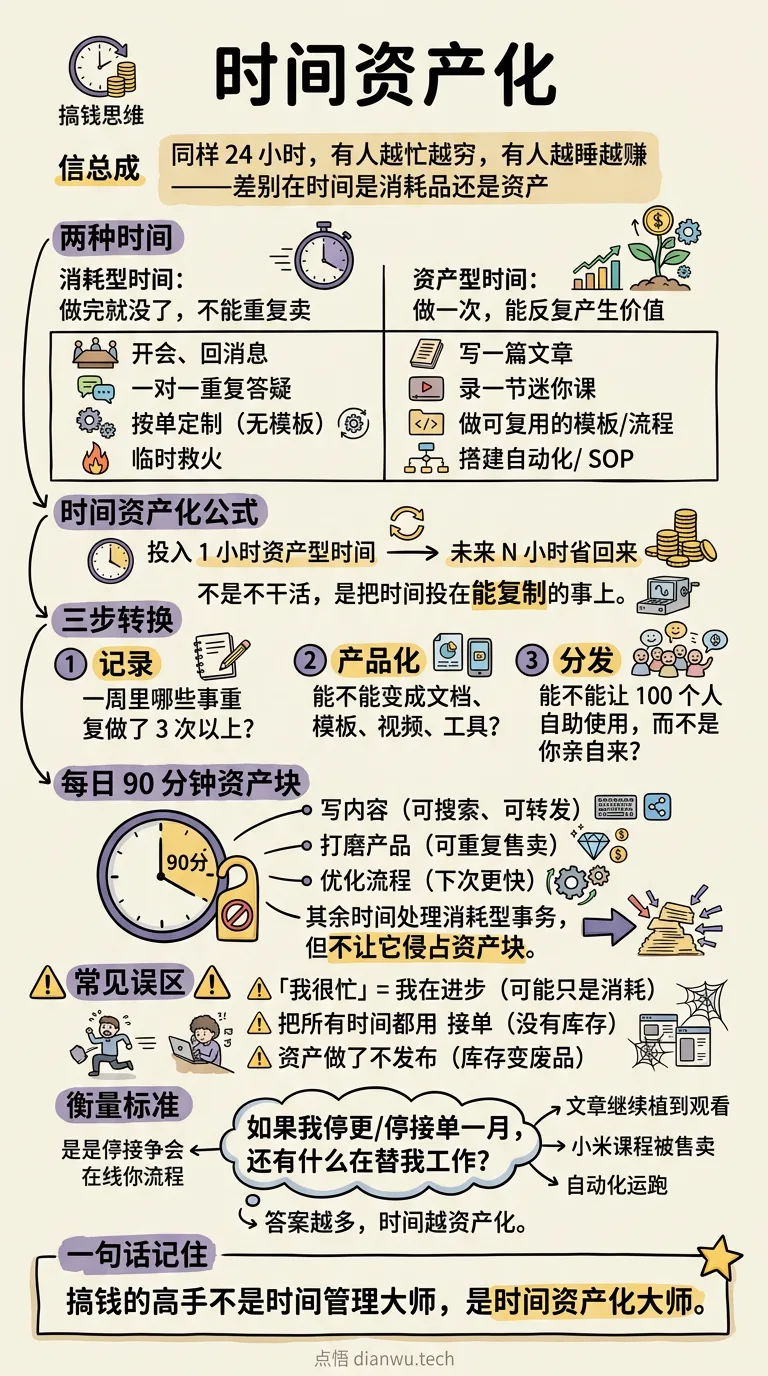 时间资产化 · 手绘信息图