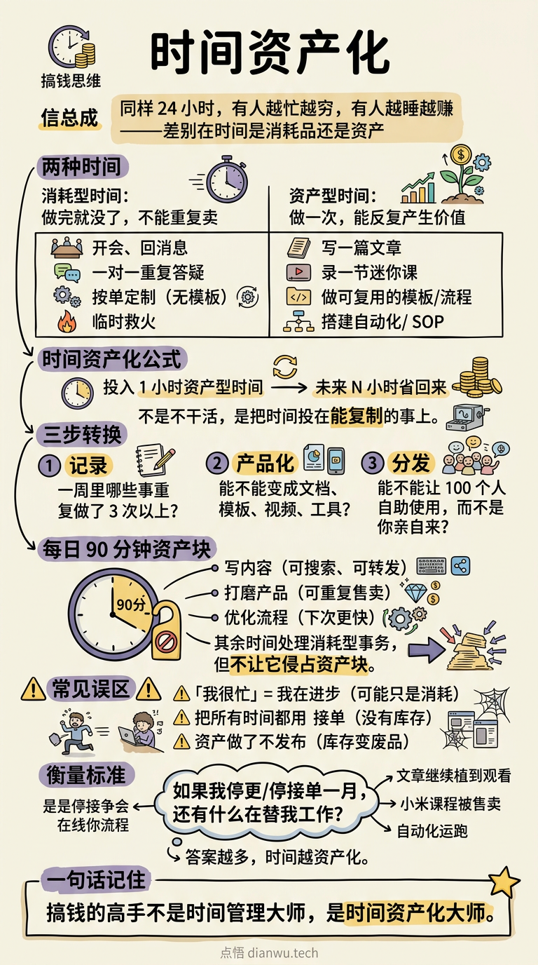时间资产化 · 手绘信息图