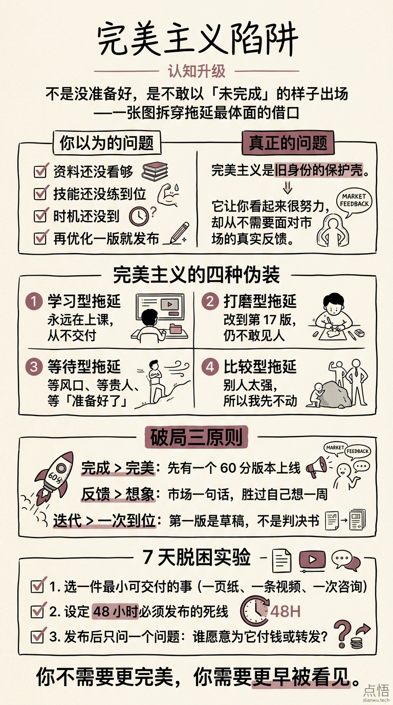 完美主义陷阱 · 手绘信息图